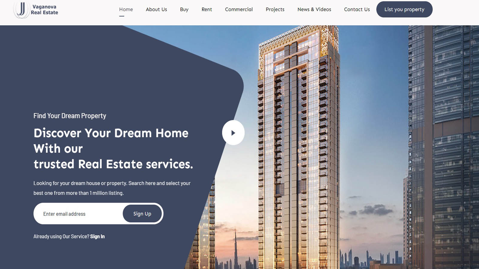 Vaganova Real Estate Portal portfolio project