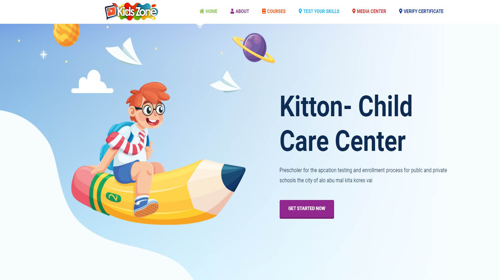 Digital Kids Zone portfolio project